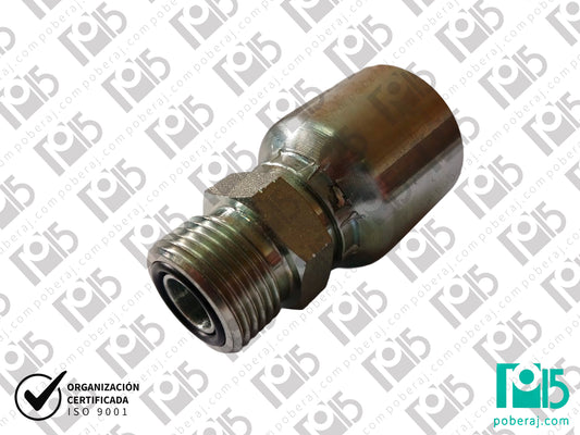 Conexion hidraulica Terminal pre-prensado MF unf asiento orfs Acero al carbono Código referente: 1PR1-08-08o