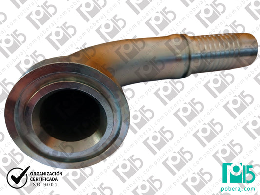 Conexion hidraulica Terminal pre-prensado Racord para prensar C90° Codo 62 Acople Acero al carbono CODIGO 2FH9