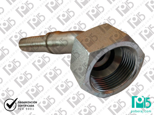 Conexion hidraulica Terminal pre-prensado Racord para prensar C45° Hg unf as jic Acero al carbono CODIGO 2JC4