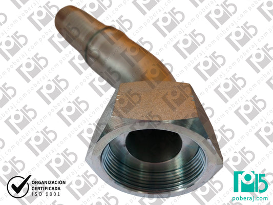 Conexion hidraulica Terminal pre-prensado Racord para prensar C45° HG unf Asiento plano Acero al carbono CODIGO 2OR4