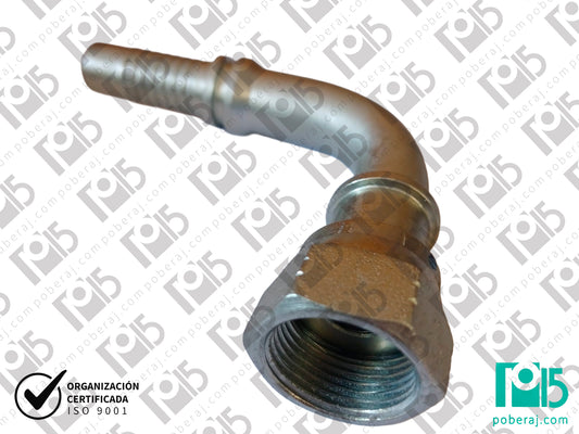 Conexion hidraulica Terminal pre-prensado Racord para prensar C90° HG unf as plano Acero al carbono CODIGO 2OR9