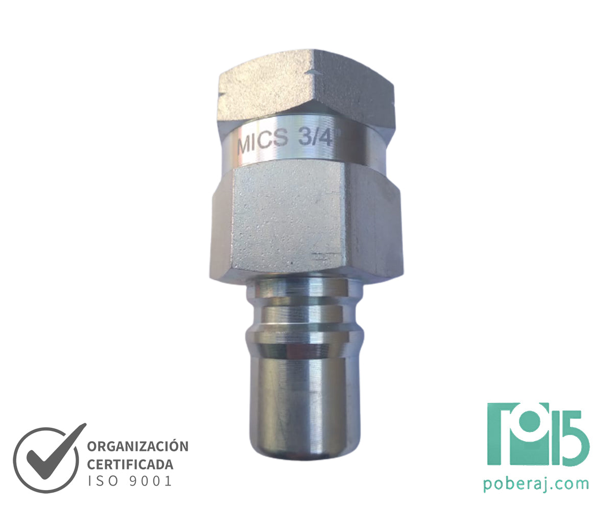 Acople Hidráulico con retención ISO 7241-A Acero Inoxidable Codigo A073C