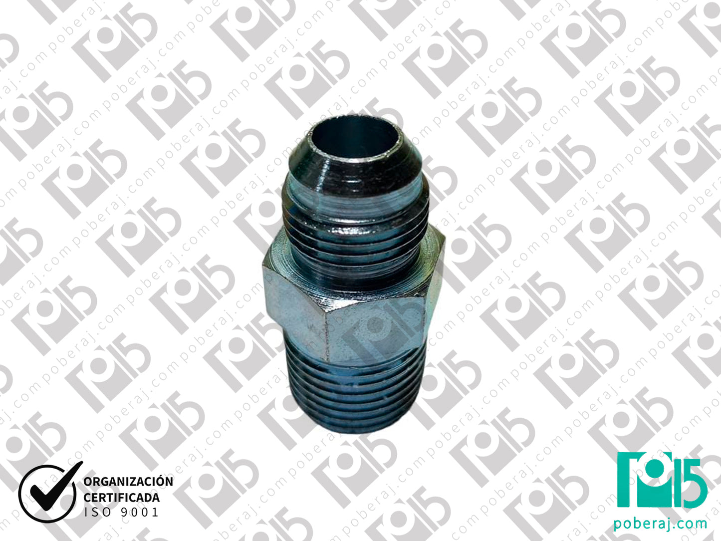 D0501 Adaptador recto rosca macho UNF asiento JIC 37º a rosca macho BSPT