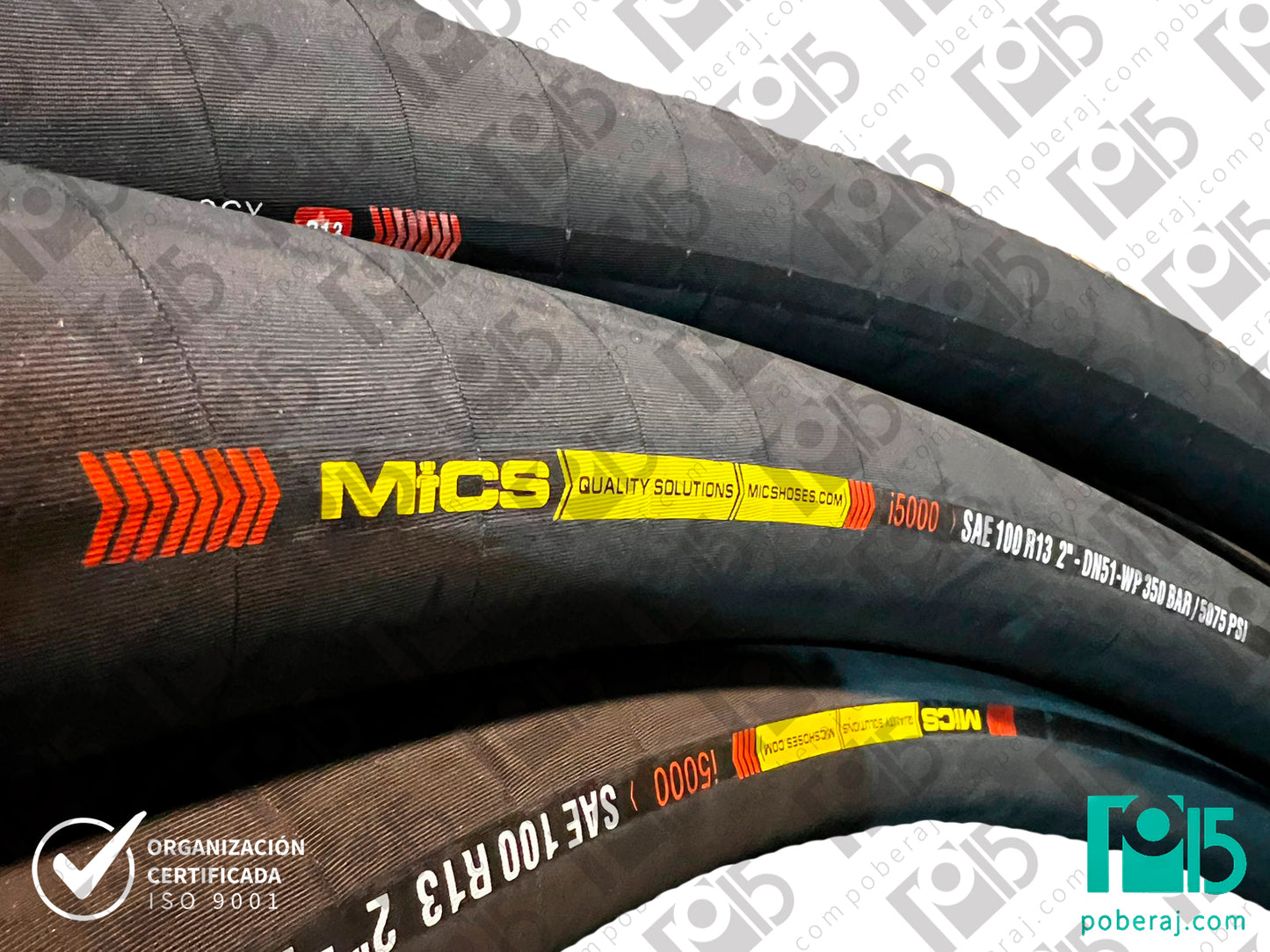 Manguera Hidraulica SAE 100 R13 con 4 Espirales de Acero Cubierta MSHA Codigo M013C