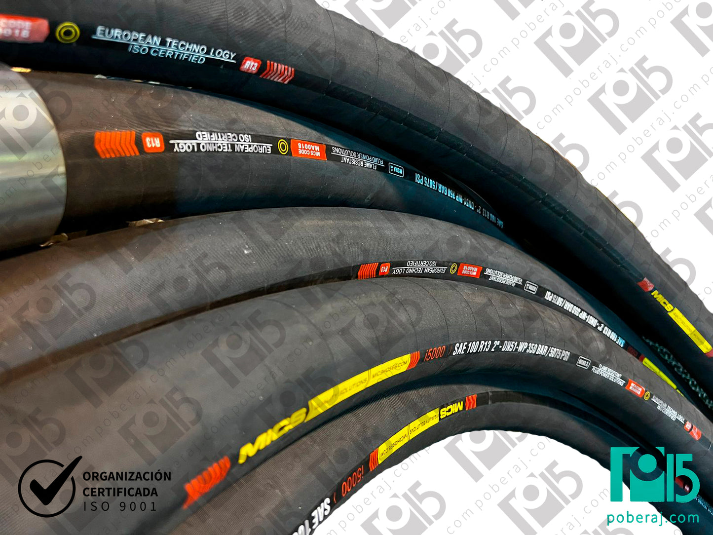 Manguera Hidraulica SAE 100 R13 con 4 Espirales de Acero Cubierta MSHA Codigo M013C