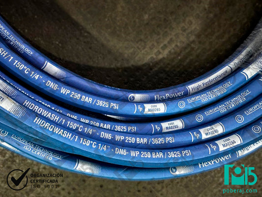 Manguera Industrial para alta presión con agua caliente a 150ºC Codigo M029F