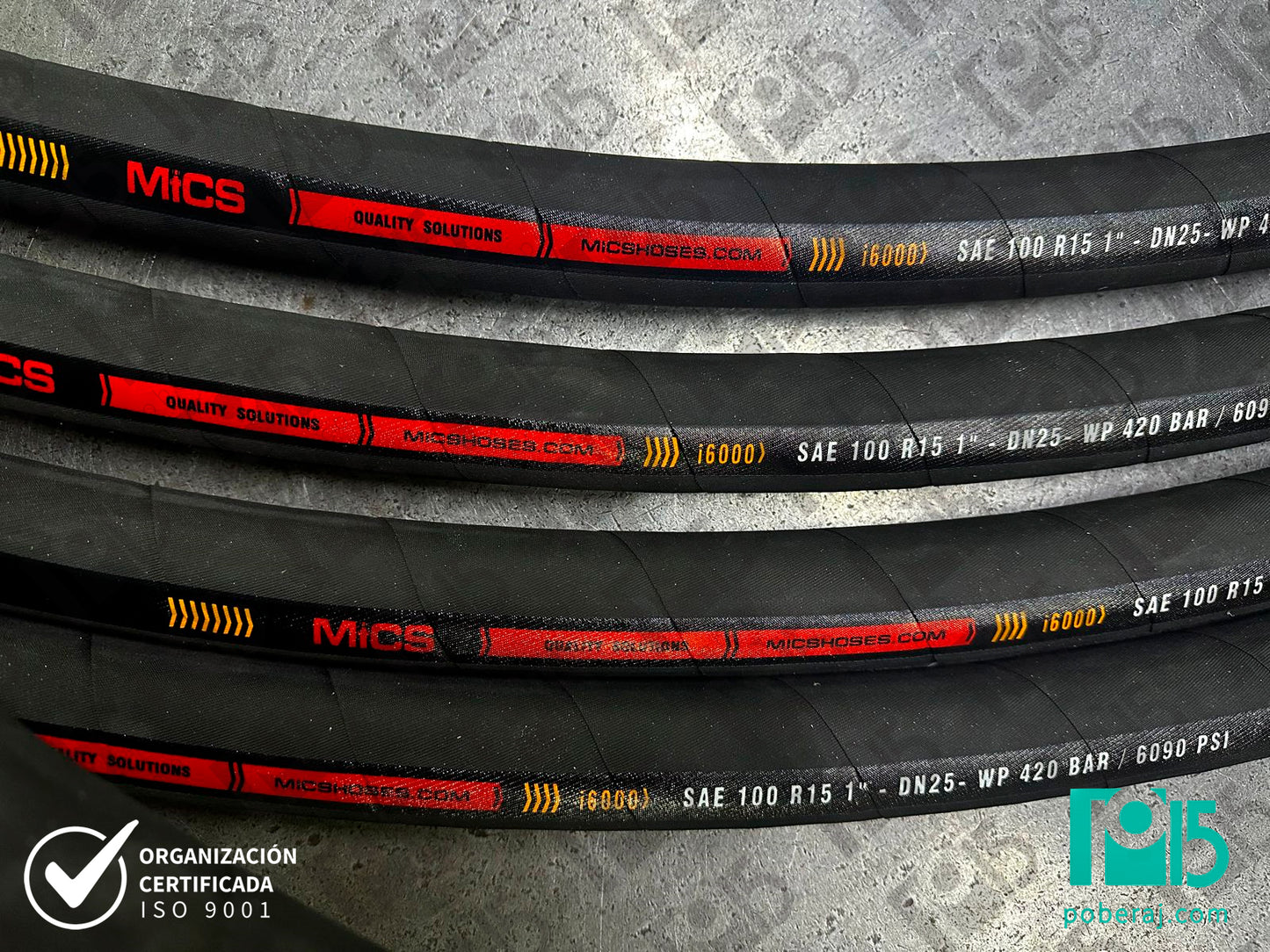 Manguera Hidraulica SAE 100 R15 con espirales de acero Cubierta MSHA Codigo M041C