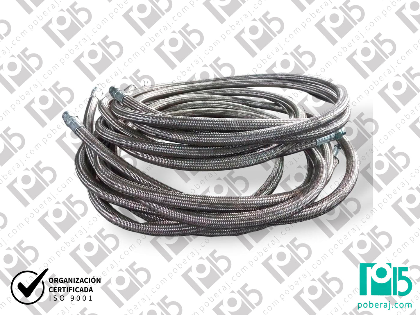 Manguera PTFE corrugada con refuerzo de Acero Inoxidable Codigo M043F
