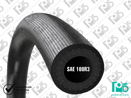 Manguera Hidraulica SAE100 R3 con dos trenzas de rayón Codigo M003