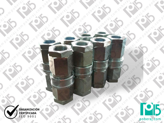 Acoples Hidráulicos con retención Cuerpo Hembra, Niple Macho y Rosca Hembra Codigo A073