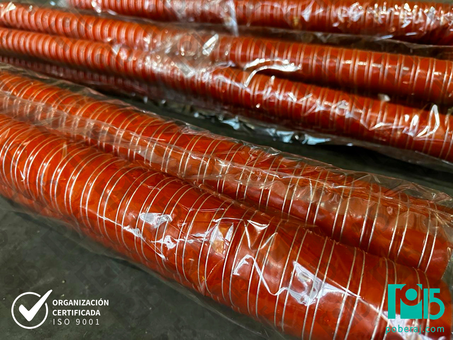 Manguera para aspiración de polvos silicona naranja (Cubierta Fina) con Espiral Codigo M151S