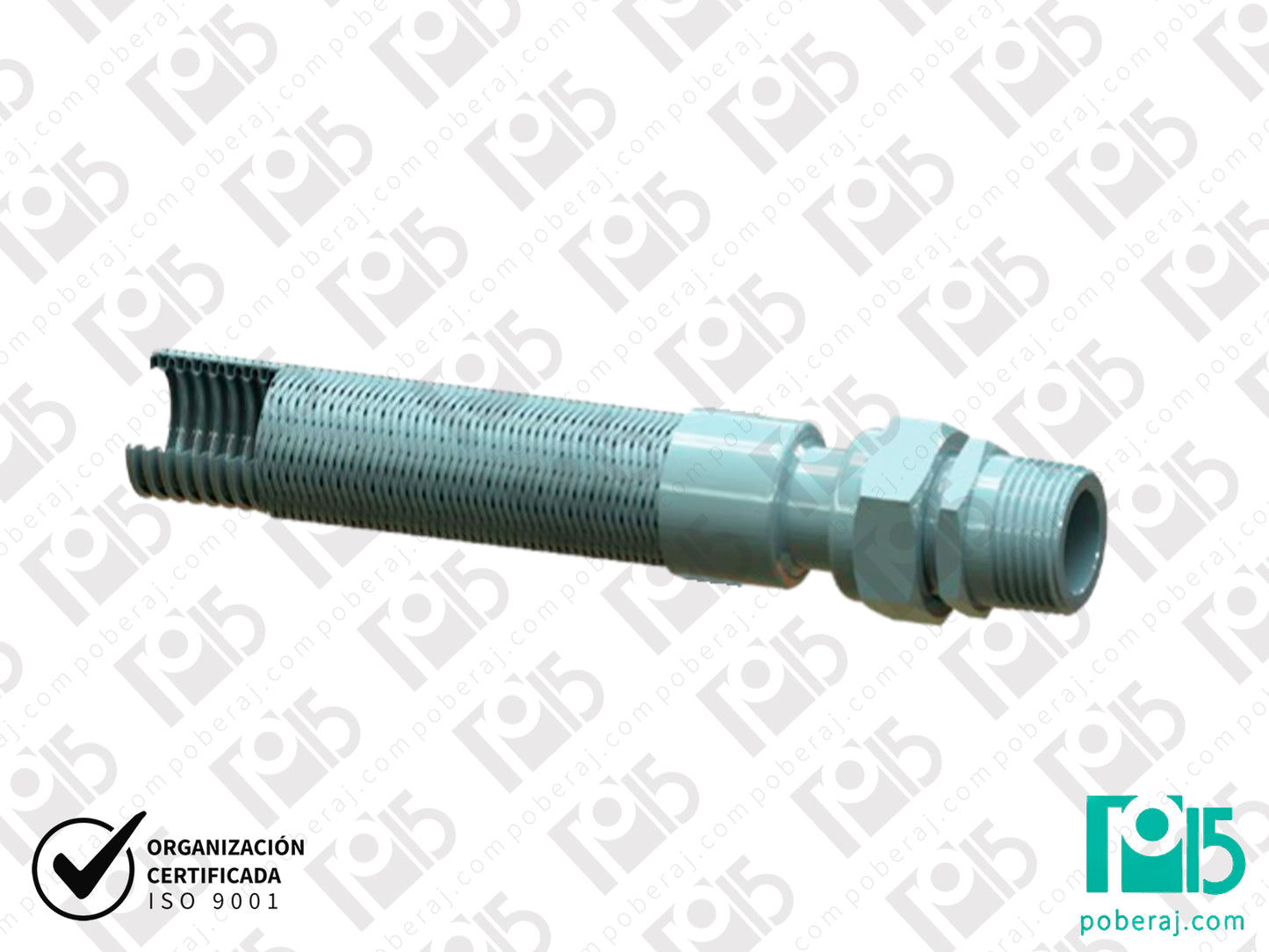 Terminal Macho Fijo para Manguera Caño Flexible Acero Inoxidable