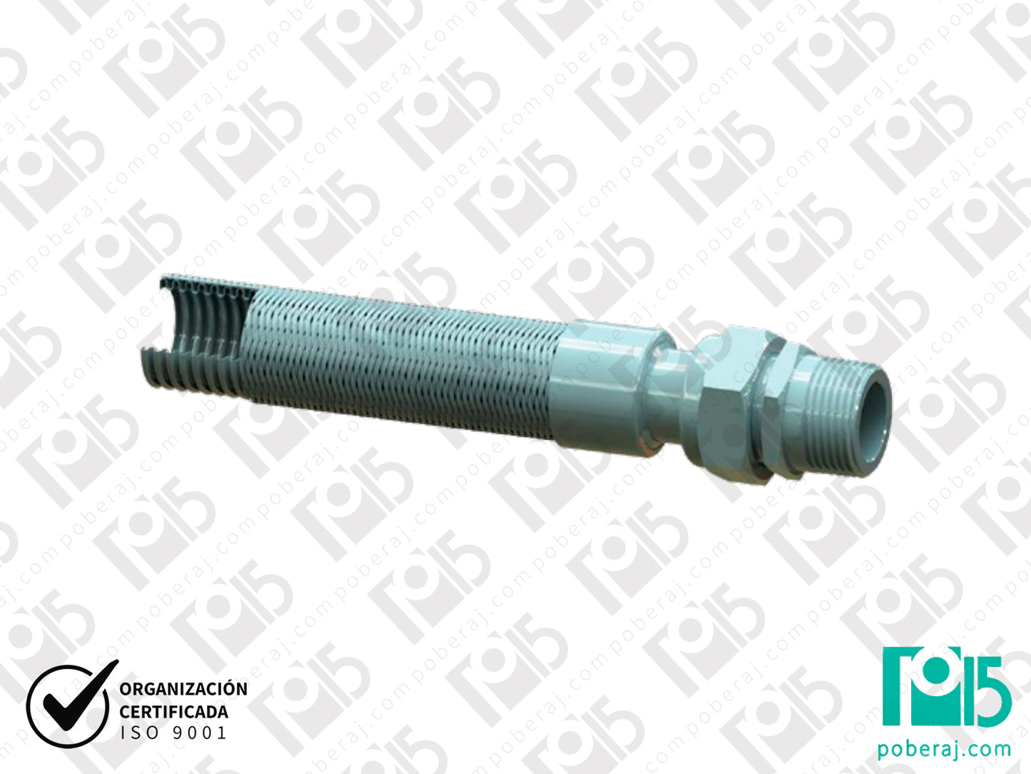 Terminal Macho Giratorio para Manguera Caño Flexible Acero Inoxidable