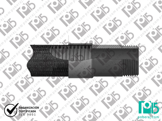 Terminal Tubo Roscado para Manguera Caño Flexible Acero Inoxidable