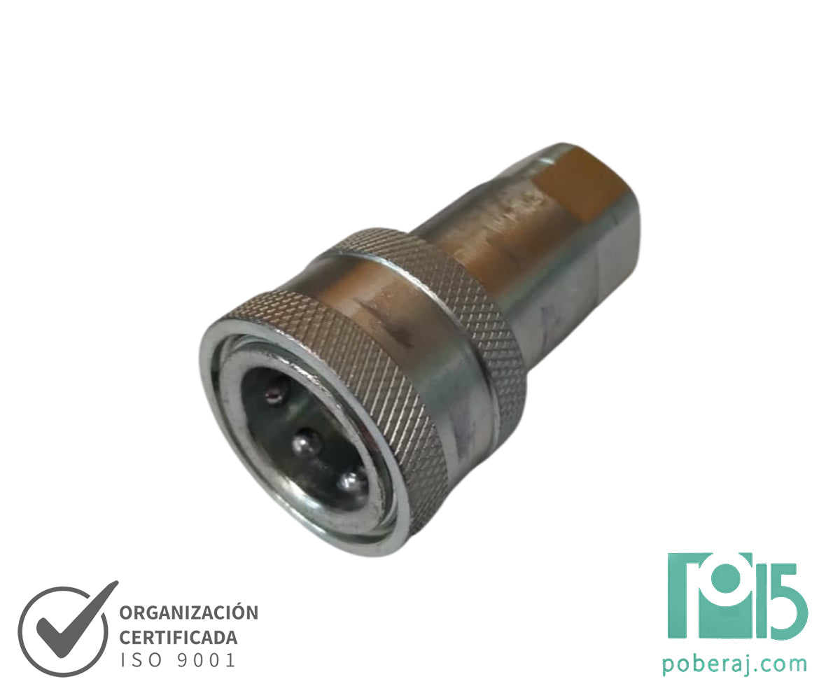 Acoples Hidráulicos con retención Cuerpo Hembra, Niple Macho y Rosca Hembra Codigo A073