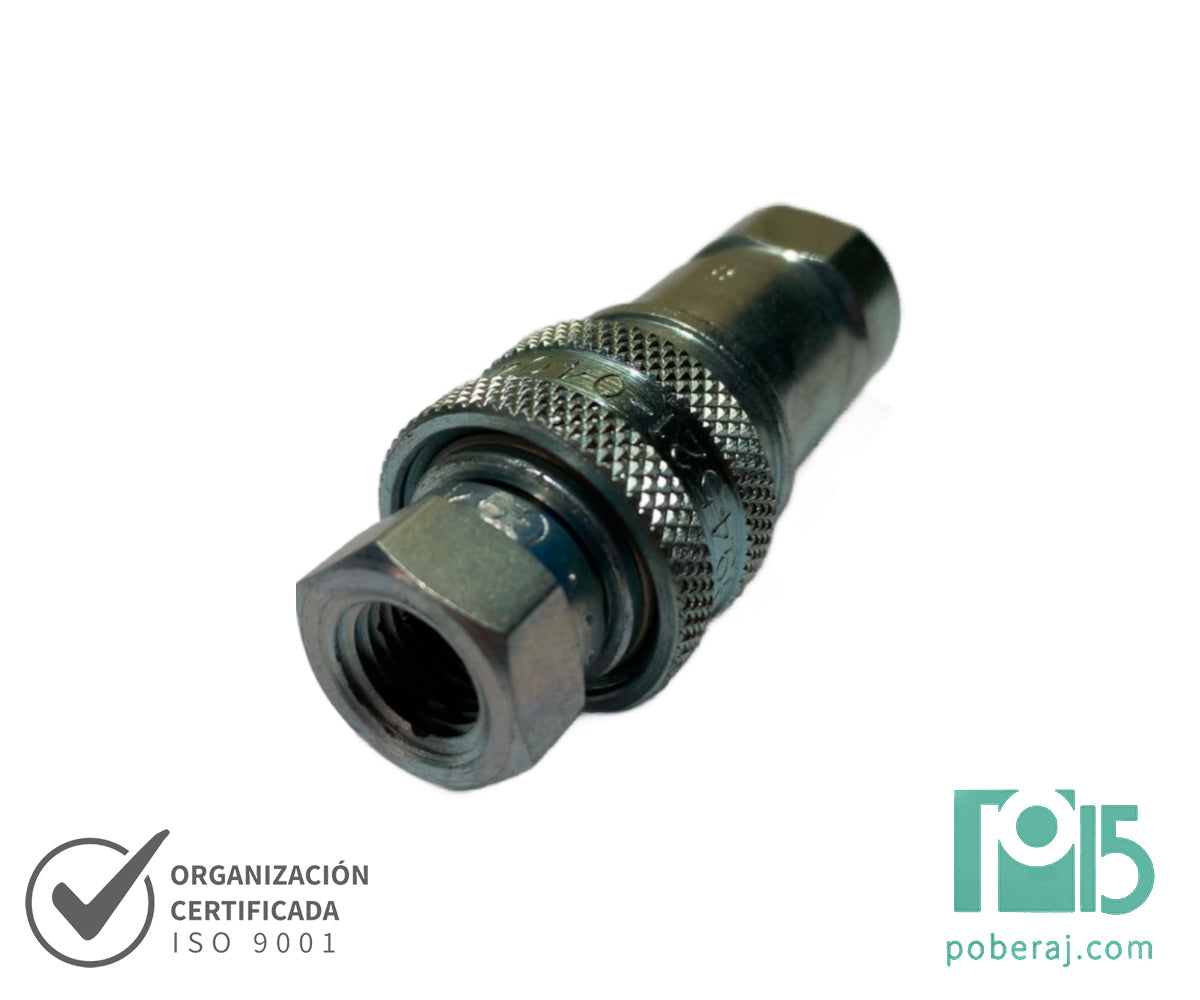 Acoples Hidráulicos con retención - Cuerpo (Hembra) + Niple (Hembra) - Rosca (Hembra) Código A073N