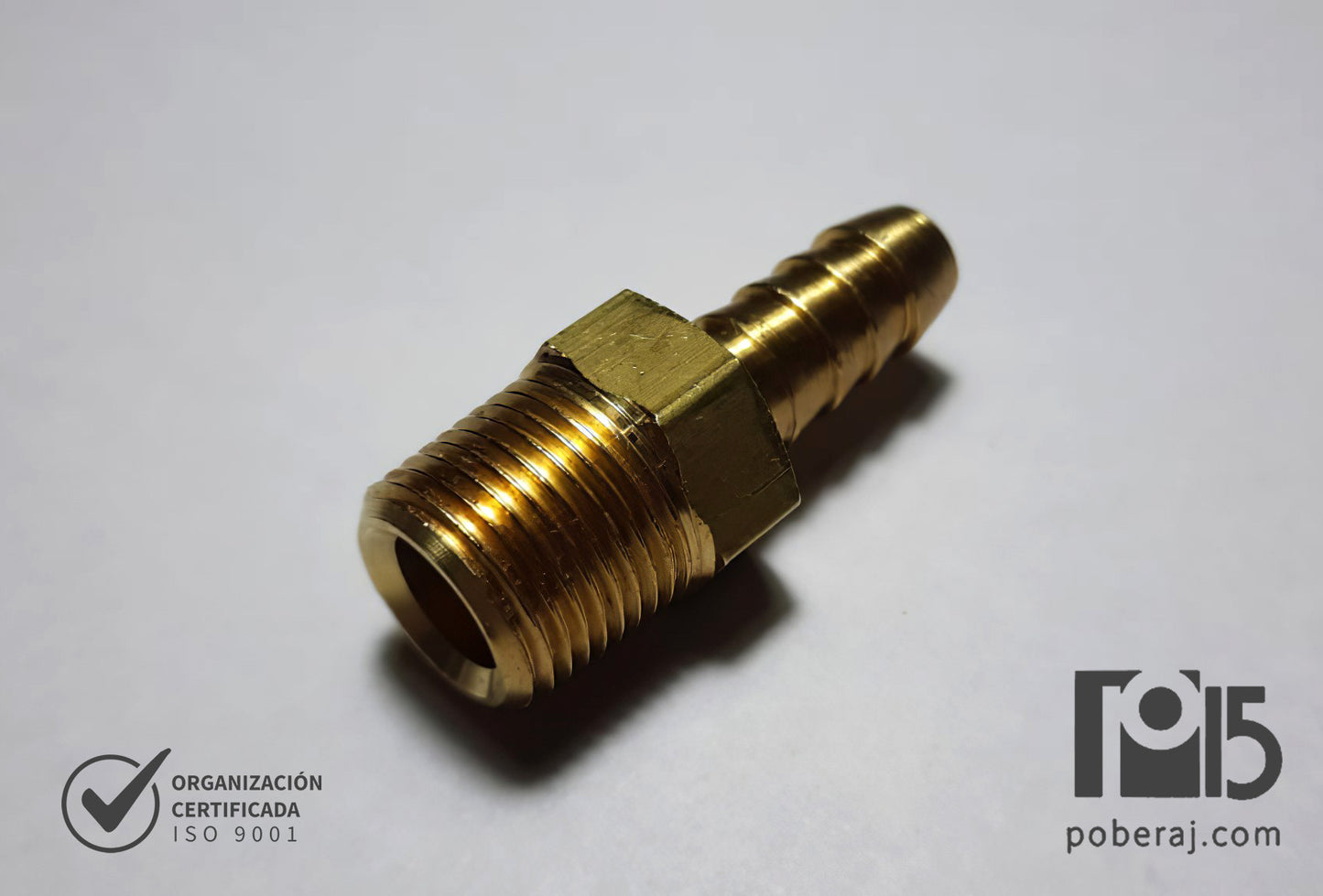 C0720 Conexion Racord Hidraulica Industrial para Manguera baja presión rosca macho fijo BSPT (Bronce)