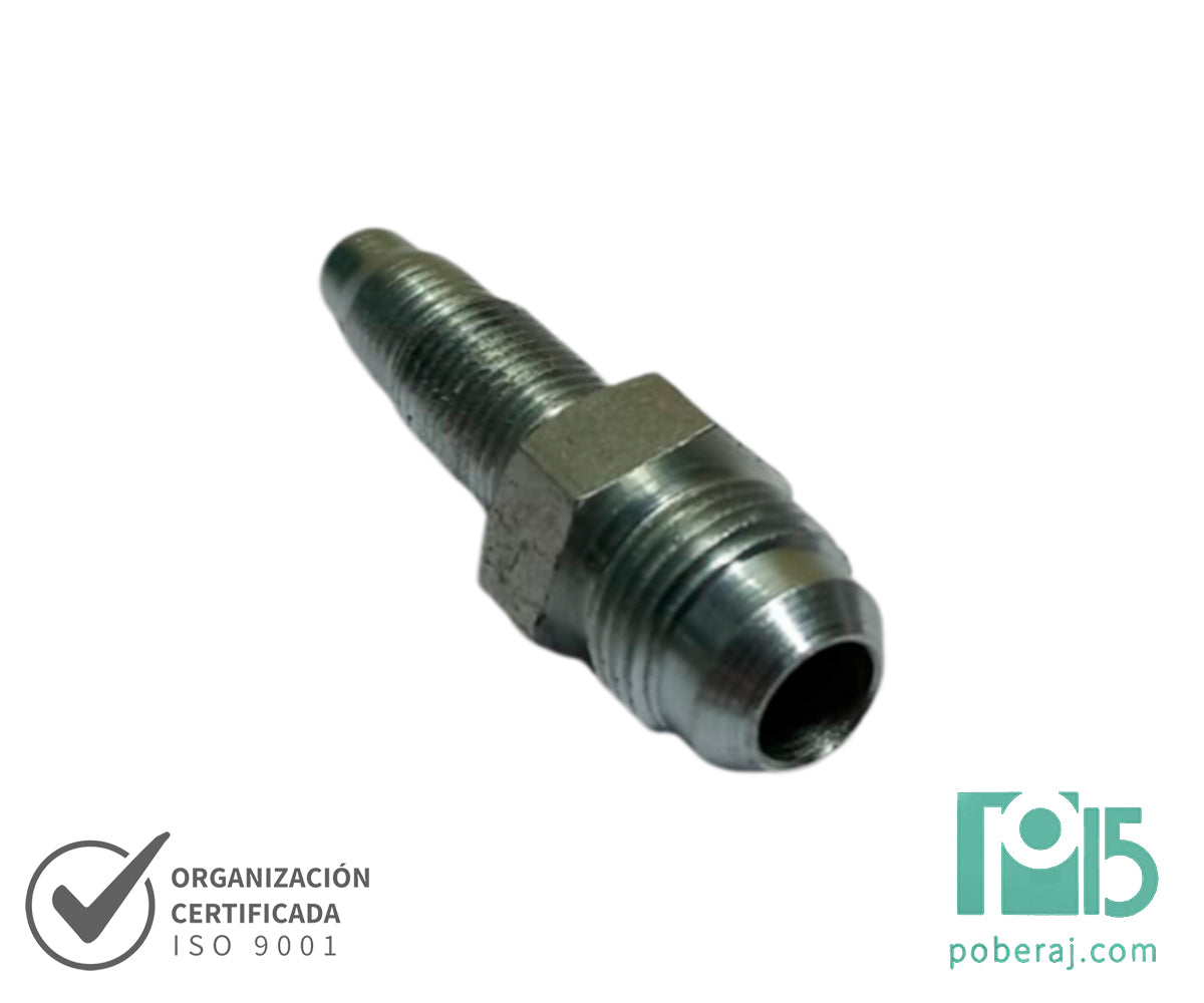 C1198 Conexion Reutilizable Hidraulica Industrial para Manguera Espiga Reusable R1 Macho Fijo Rosca UNF Asiento Macho JIC 37