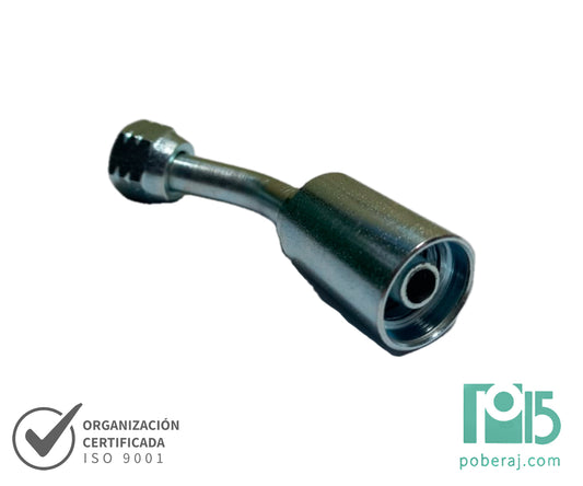 C2207 Conexión Prensada para Manguera SAE 100 R1/R2 Hembra Giratoria Codo 45 Rosca UNF Asiento Hembra JIC 37