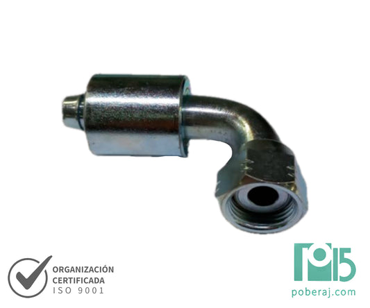 C2227 CONEXION PREN.p/MANG.SAE 100 R1/R2 HG CODO 90 ROSCA UNF AS.PLANO