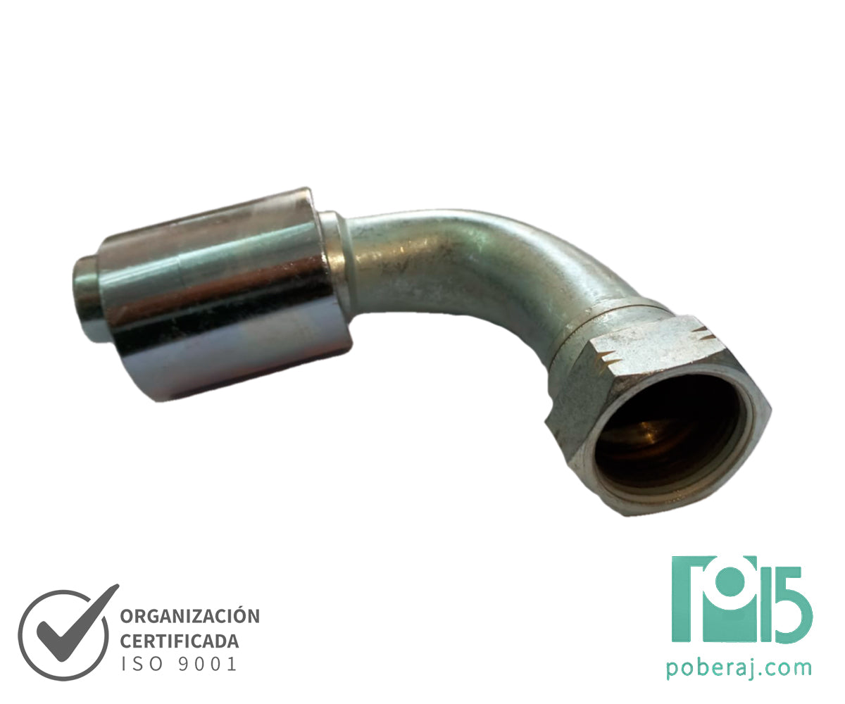 C9208 Hembra giratoria codo 90º rosca UNF asiento hembra JIC 37º
