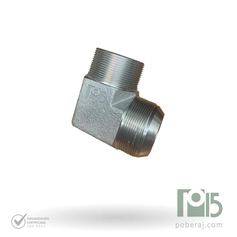 Codo 90º rosca macho UNF asiento JIC 37º a rosca macho NPTF CODIGO D0506