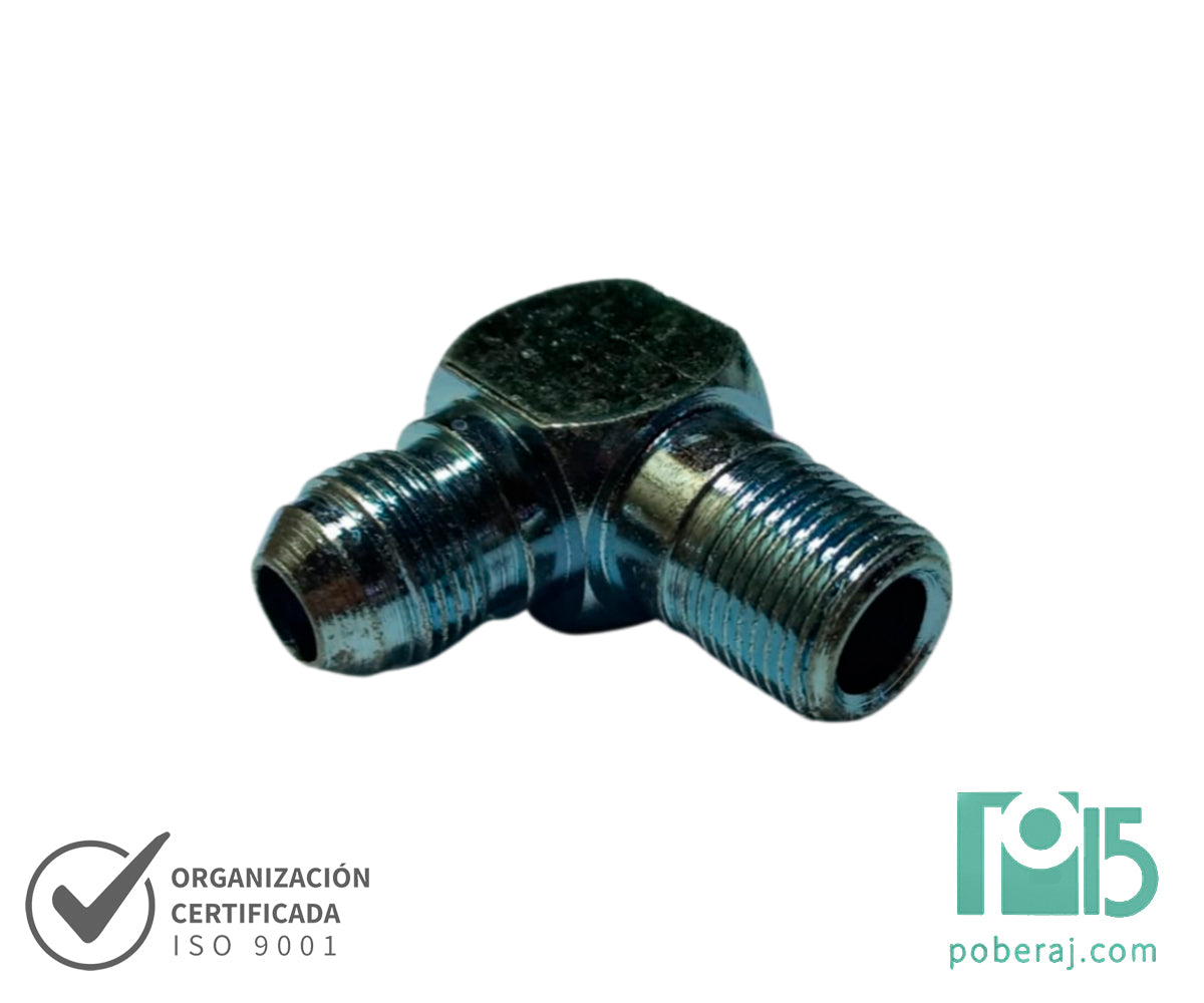 D0520 Codo 90 Rosca Macho BSPP AS JIC 37 a Rosca Macho BSPT