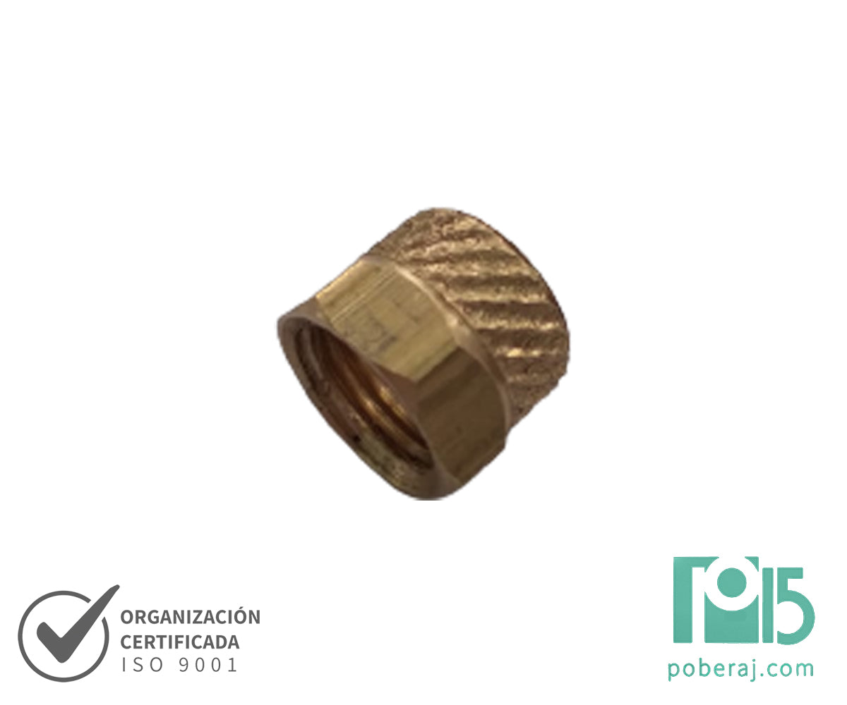 D0580 Tuerca Moleteada para Tubo de Plástico (Bronce)