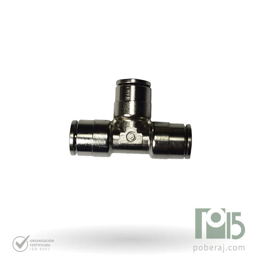 D0727 Conexion Racord Hidraulica Industrial para Manguera Rápidas p/tubo métrico "tee" tubo x tubo x tubo