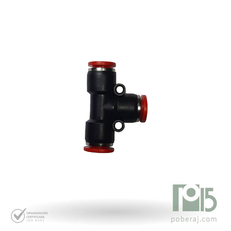 D0727 Conexion Racord Hidraulica Industrial para Manguera Rápidas p/tubo métrico "tee" tubo x tubo x tubo
