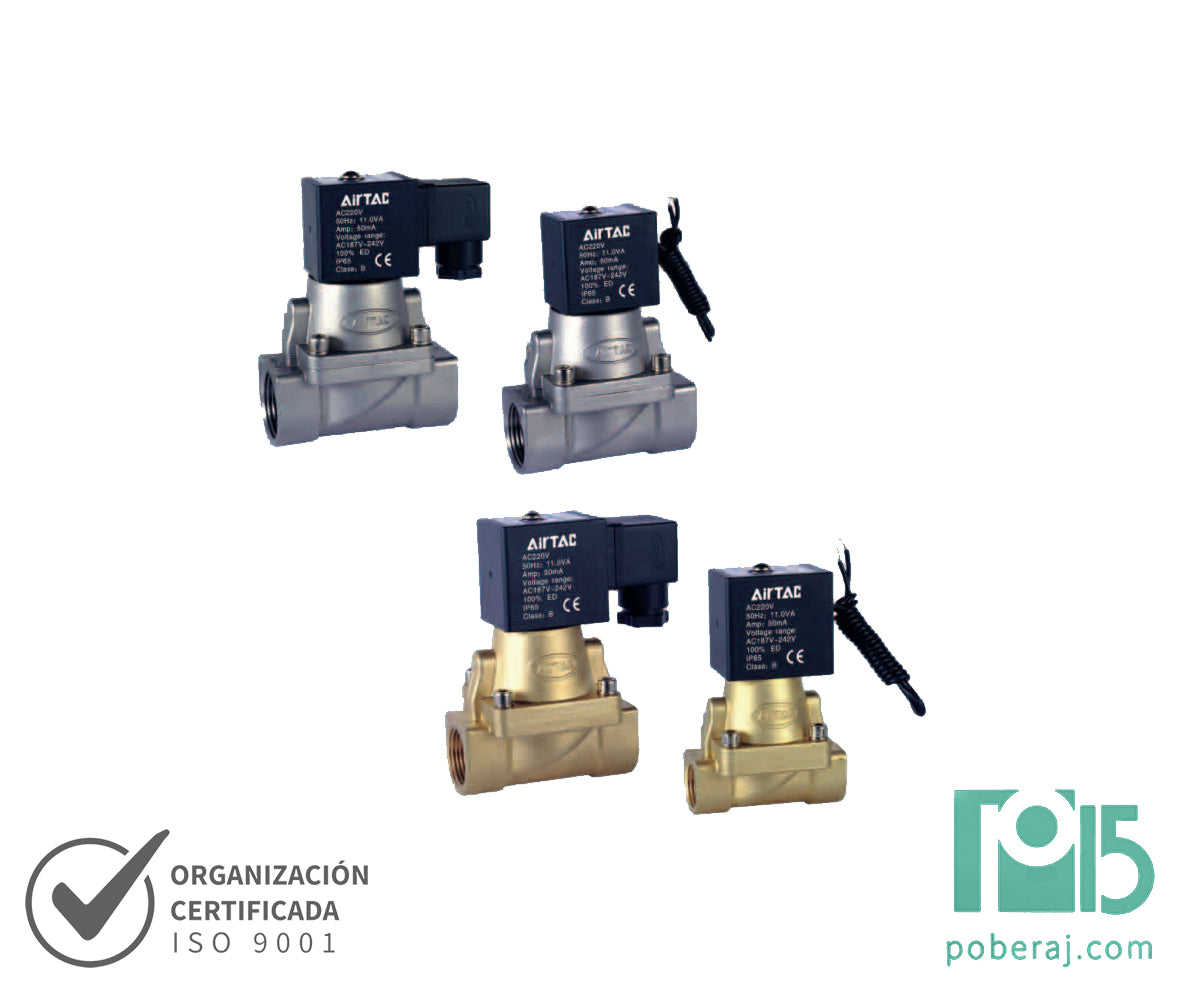 F9988 Neumatica Válvula de Solenoide vías 2/2 (Series 2W, 2L, 2S, 2KL, 2S, 2KS, 2P y 2V)