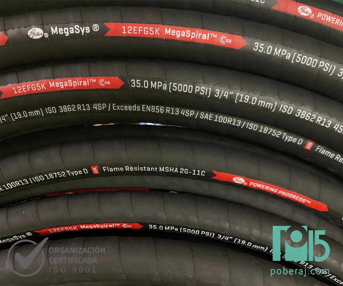 Manguera Hidraulica SAE 100 R13 con Espirales de Acero Cubierta MSHA Codigo M013