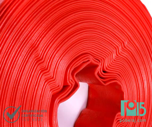 Mangas Industriales Planas De PVC Para Descarga de Agua Roja Codigo M025R