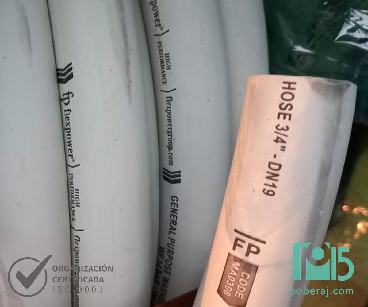 Manguera FLEXPOWER p/Vapor-Agua Caliente PT:14 BAR Blanca Codigo M115F