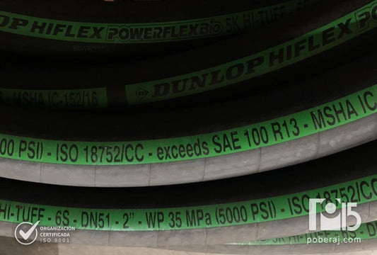 Manguera Hidraulica SAE 100 R13 con Cuatro Espirales de Acero Cubierta MSHA Codigo M013I