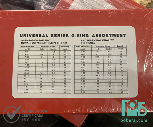 PA000-K-90 Kit de O-Ring Metrico