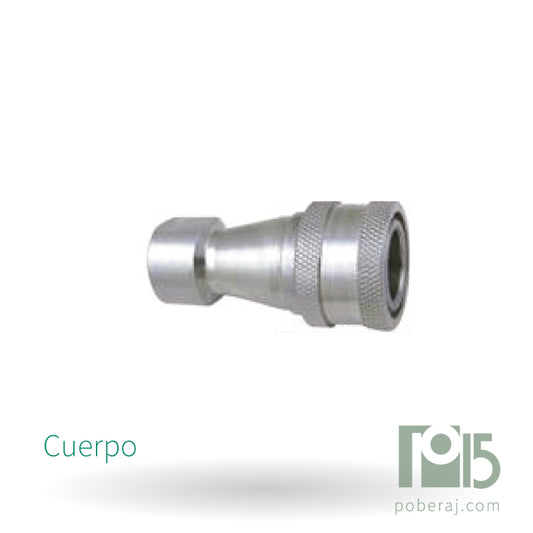 Acople Hidráulico con retención ISO 7241-A Acero Inoxidable Codigo A073C
