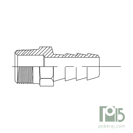 C0722 Conexion Racord Hidraulica Industrial para Manguera Macho Fijo NPT