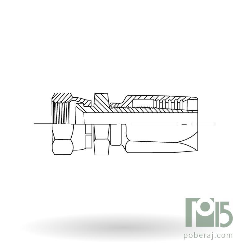 C5105 Hembra giratoria rosca UNF asiento hembra JIC 37º SAE 100 R5