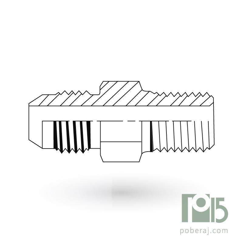 D0502 Adaptador recto rosca macho BSPP asiento JIC 37º rosca macho BSPT