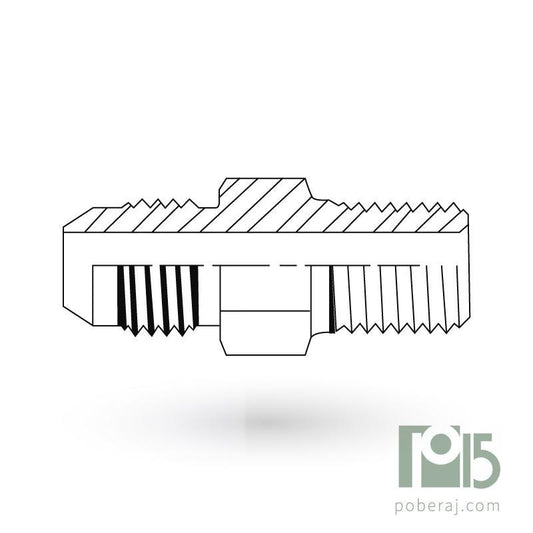 D0502 Adaptador recto rosca macho BSPP asiento JIC 37º rosca macho BSPT