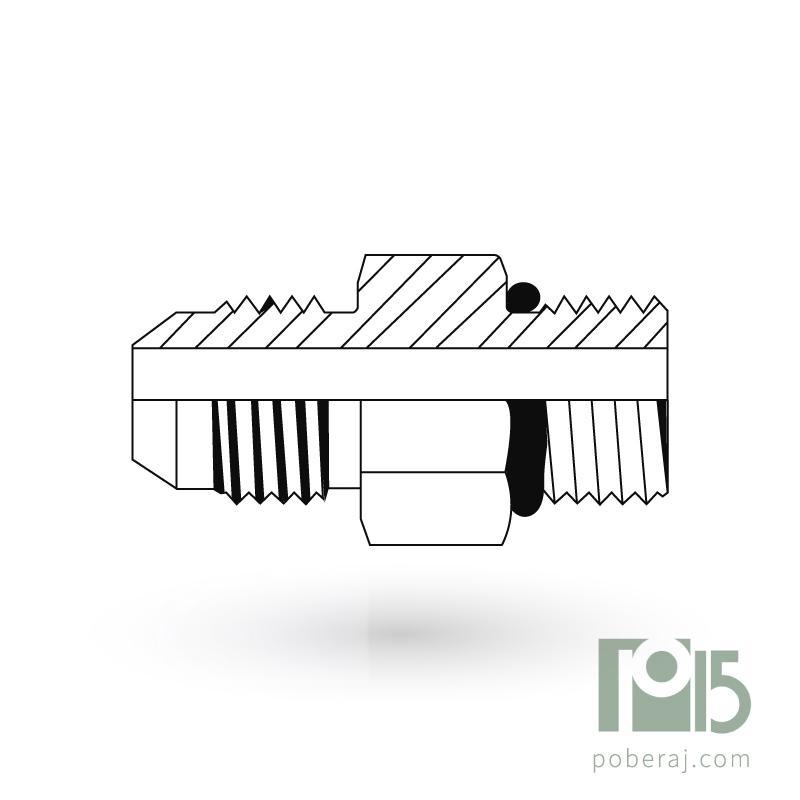 D0503 Adaptador recto rosca macho UNF asiento JIC 37º rosca macho UNF para O'Ring