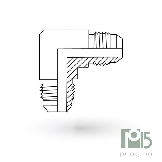 D0508 Codo 90º rosca macho UNF asiento JIC 37º a rosca macho UNF asiento JIC 37º