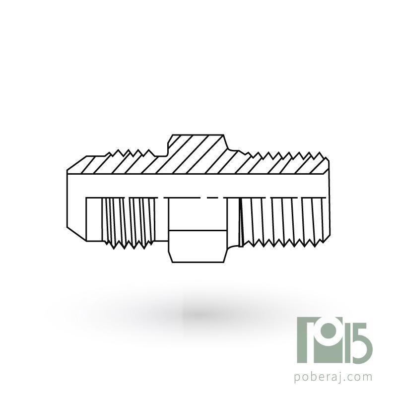 D0542 Adaptador Recto Rosca Macho UNF Asiento JIC 37º a Rosca Macho BSPT (Bronce)