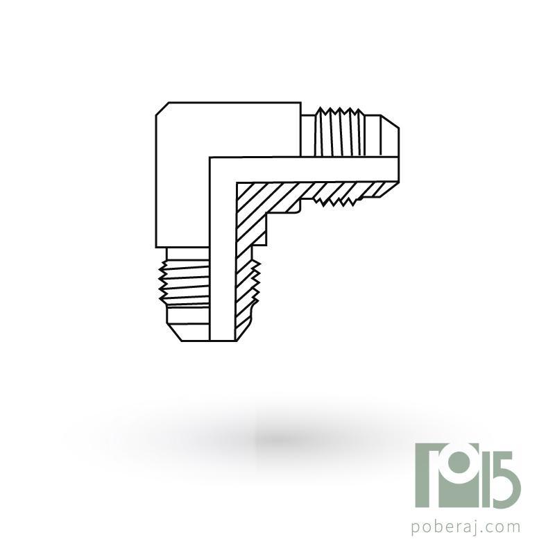 D0545 Codo 90º Rosca Macho UNF Asiento JIC 37º a Rosca Macho UNF Asiento JIC 37º (Bronce)