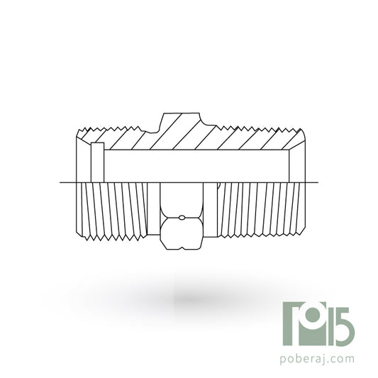 D0600 Adaptador recto rosca macho UNF a rosca macho NPTF
