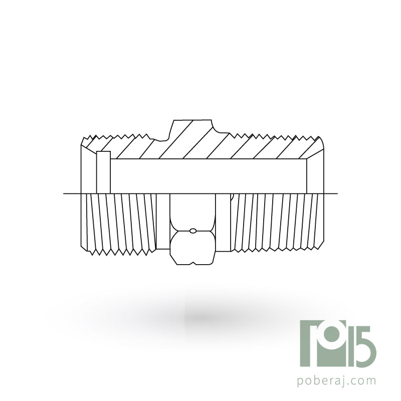 D0601 Adaptador recto rosca macho UNF tubo a rosca macho BSPT