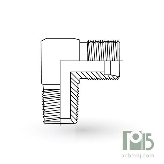 D0606 Codo 90º rosca macho UNF tubo a rosca macho NPTF