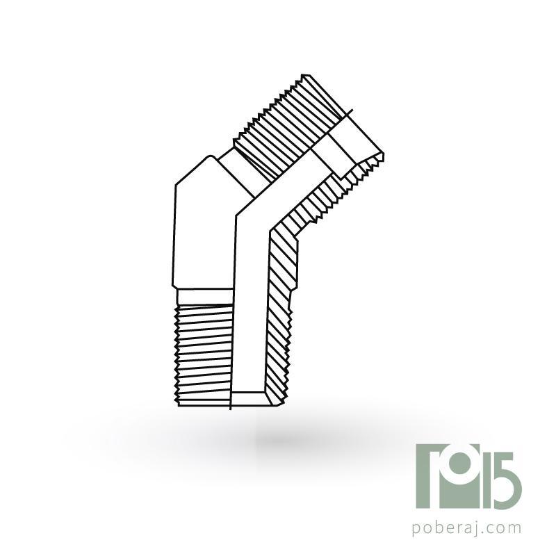 D0625 Codo 45º rosca macho UNF tubo a rosca macho BSPT