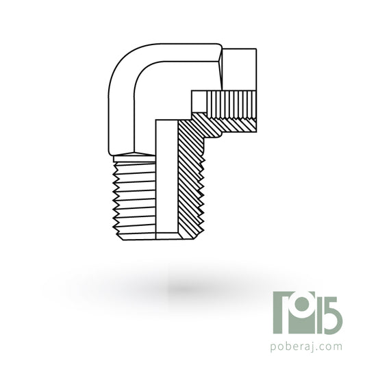 D0761 Codo 90 Macho Fijo BSPT a Hembra Fija BSPT